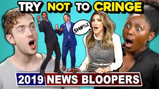Adults React To TRY NOT TO CRINGE Challenge: 2019 News Bloopers Edition