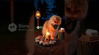 Cat making smores