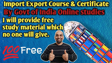 Import Export Course Certification - Free Import Export Training - Import Export Course Free