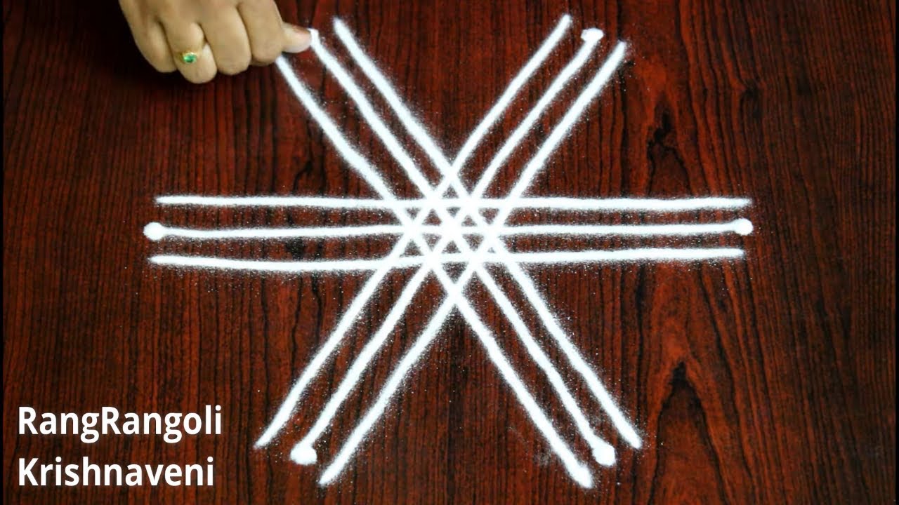 Small 3*2 dots Daily Kolams | Simple Easy Muggulu | Latest 3 dots Rangoli | RangRangoli