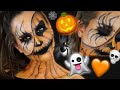 3D SPIDER EYE 🕷 PUMPKIN 🎃 HALF FACE HALLOWEEN MAKEUP TUTORIAL | Hannah Dorman