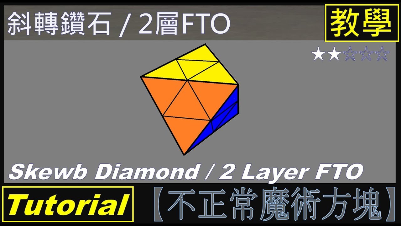 【不正常魔術方塊】斜轉鑽石/兩層FTO 教學 (Skewb Diamond/2-Layer FTO Tutorial)