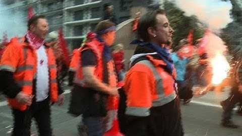 Manifestation des syndicats européens à Bruxelles