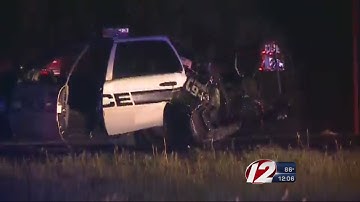 Raynham PD cruiser rear ended