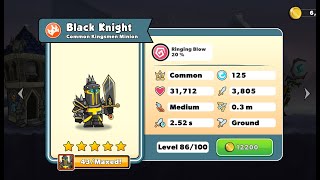 tower conquest #173 : Black knight 5 star hiệp sỹ bóng đêm đơn vị lính cơ bản
