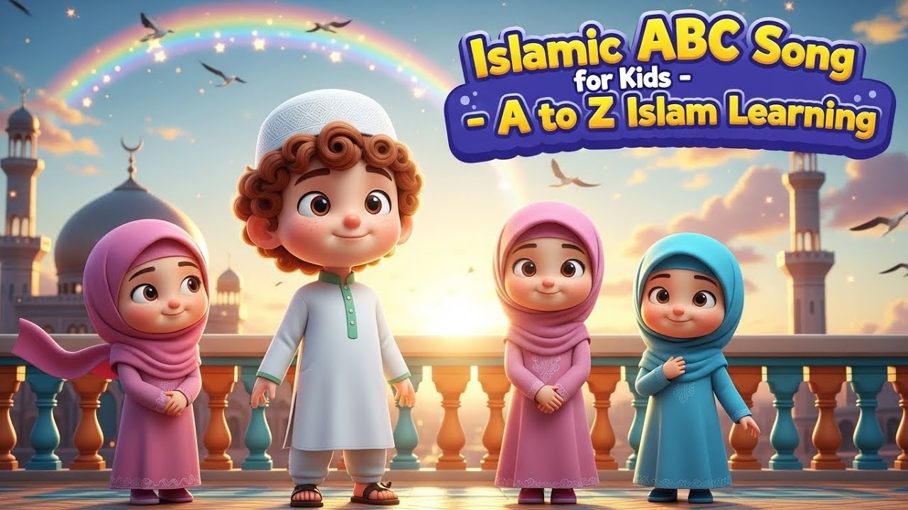 🌈 Islamic ABC Song for Kids 🌙 Learn Islam A to Z | Muslim Alphabet Rhyme 🧕🕌😊 Muslim ABC Song 