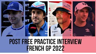 FERNANDO ALONSO, ESTEBAN OCON, VALTTERI BOTTAS & NICHOLAS LATIFI POST FP1&2 FRENCH GP 2022