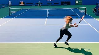 Serena Williams v. Ons Jabeur - Court Level Practice Match Highlights (Serena's Final Tournament)