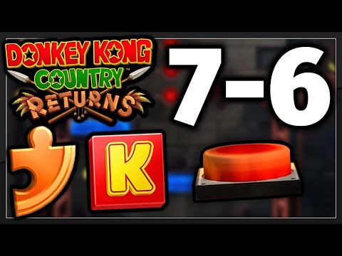 Donkey Kong Country Returns 7-6 KONG-LETTERS AND PUZZLE PIECES + RED BUTTON