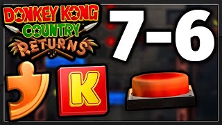 Donkey Kong Country Returns 7-6 Kong-Letters And Puzzle Pieces Red Button