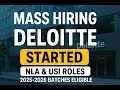 🚀Deloitte NLA &amp; USI Mass Hiring 2025–2026 | Freshers Apply Now | Off Campus Drive 🌍 |  #jobsearch