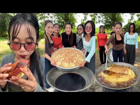 Cooking yummy big cake with chocolate recipe