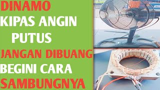 CARA MENYAMBUNG LILITAN DINAMO KIPAS ANGIN MERK MIYAKO 18 INCHI