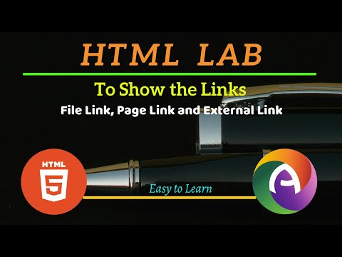 HTML Code to Create web page to show page link, file link, and external link