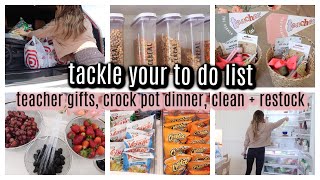 TACKLE YOUR TO DO LIST | FRIDGE + PANTRY CLEAN AND ORGANIZE, TEACHER GIFTS, CROCK POT RECIPE