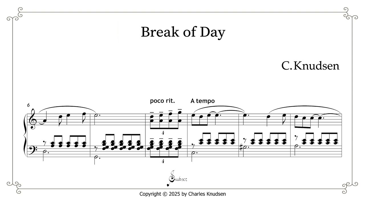 Break of Day by Charles Knudsen with Score