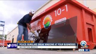 Boynton Beach Police: Burglars break windows at 4 businesses