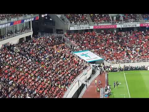 대한민국 칠레 국대 평가전 파도타기 응원 클라쓰