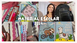 vlog: *meu material escolar 2024*📚✏️ (cadernos,canetas,estojo,mochila) ✂️🖇️🗓️