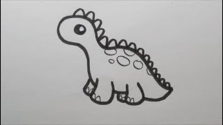 Zo teken je een schattige cartoon dinosaurus! (In stappen) :)