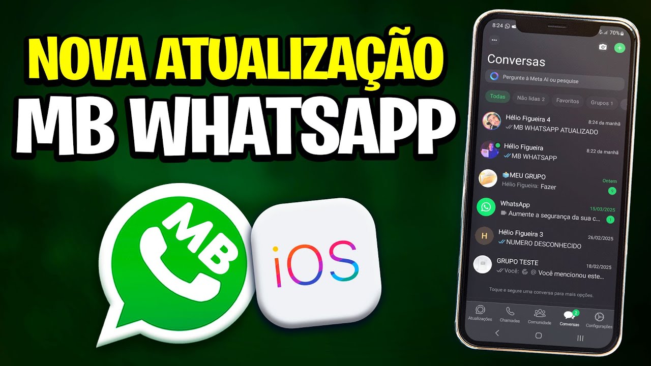 🥳NOVO MB WHATSAPP ATUALIZADO | WHATSAPP ESTILO iPHONE FUNCIONANDO NO ...