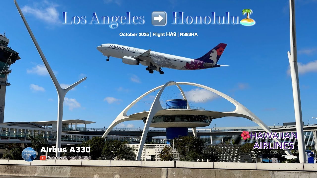 [4K] 🌺 Hawaiian Airlines A330 Inflight View | LAX to HNL | October 2025 