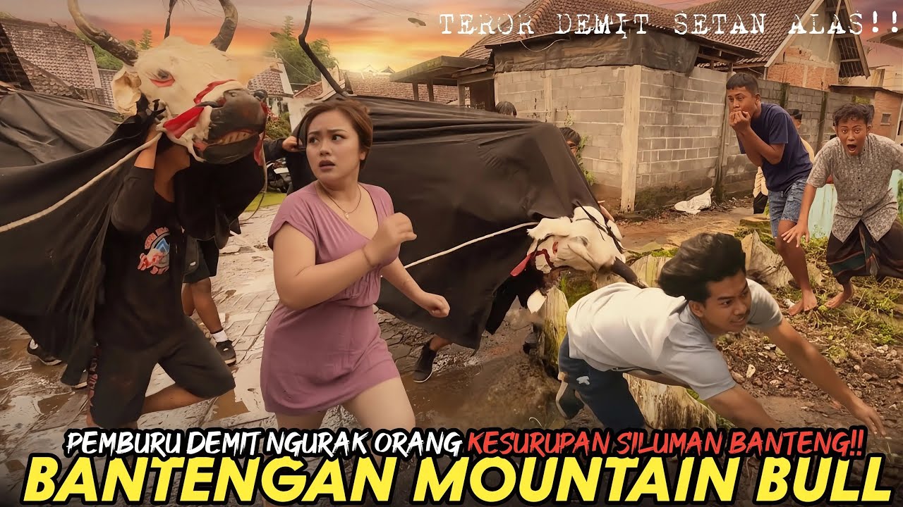 Di KEJAR ORANG KESURUPAN SAMPAI LARI TERBIRIT BIRIT!! Bantengan mountail bull kalap paling horor!!