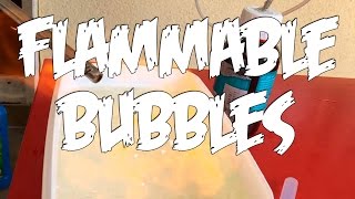 How to  Make Flammable Bubbles Liquid Households Items (slow motion)