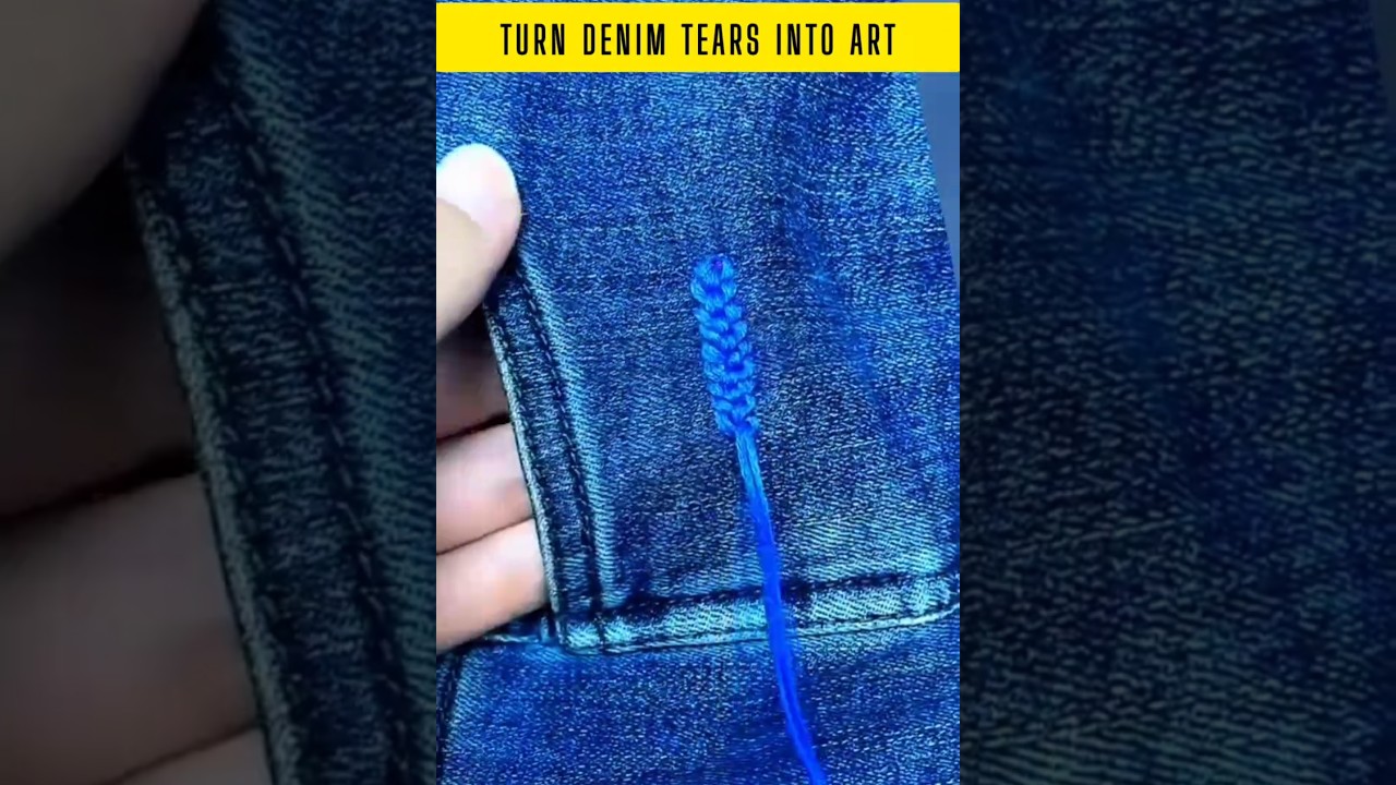 DIY HACK: FIX RIPPED JEANS WITH DECORATIVE STITCHES 