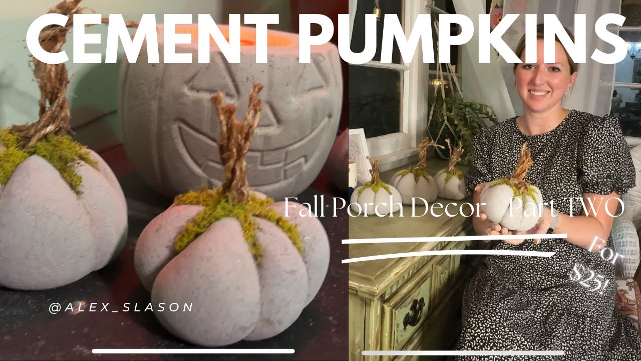 Cement Pumpkins DIY - Fall Porch Decor Part TWO (only $25!)
