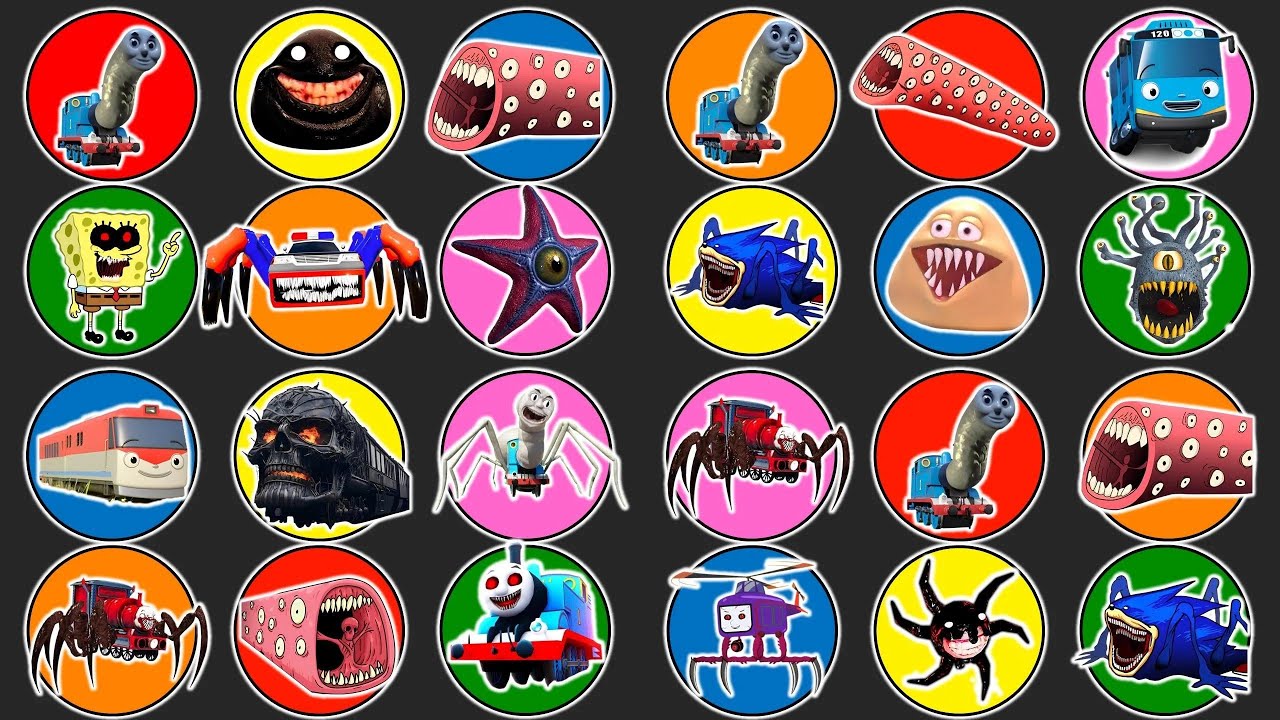 Spin Wheel Choo Choo Charles, Thomas Lipan, Train Eater, Monster Helikopter, Screech Roblox, Shin...