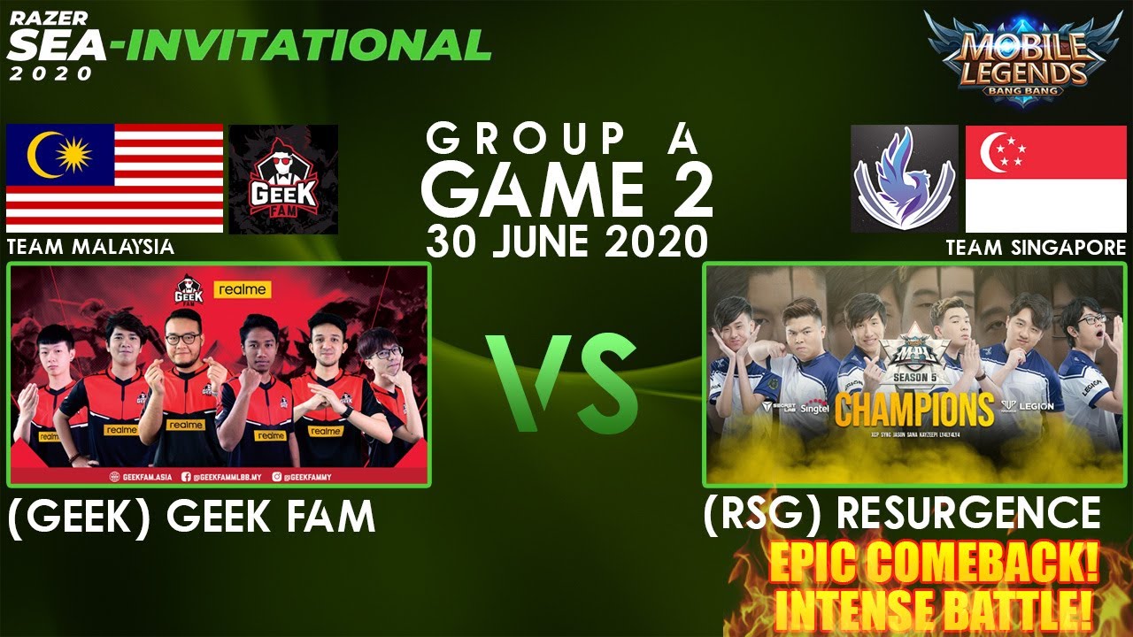 GEEK FAM VS RESURGENCE [GAME 2] 30 JUNE 2020 | RAZER SEA-INVITATIONAL 2020