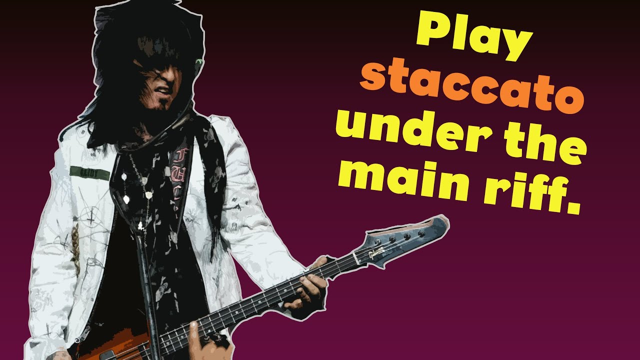 Motley Crue Take Me To The Top Bass Cover Playalong With Tab Youtube