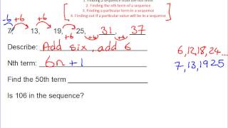 Sequences & the Nth Term by Lambeth Academy 1,103 views 11 years ago 10 minutes, 10 seconds