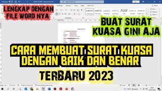 Cara Membuat SURAT KUASA dengan baik dan benar Terbaru ( 2023 ) II Contoh Buat Surat Kuasa 2023 Cara Membuat SURAT KUASA dengan baik dan benar Terbaru ( 2023 ) II Contoh Buat Surat Kuasa 2023