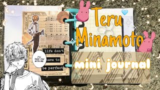 🍂 ASMR | Brown theme with Teru Minamoto mini journal 🍂