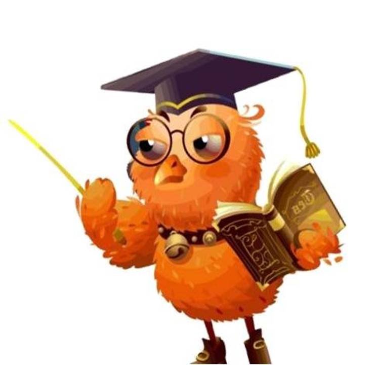 Мудрая сова на прозрачном фоне для презентации