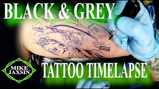 INNER BICEP TATTOO: BLACK & GREY  [1hr45min] TIMELAPSE