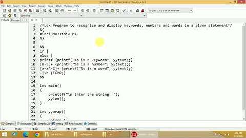 Lex Program to recognize and display keywords, numbers, and words in a given statement Mahesh Huddar