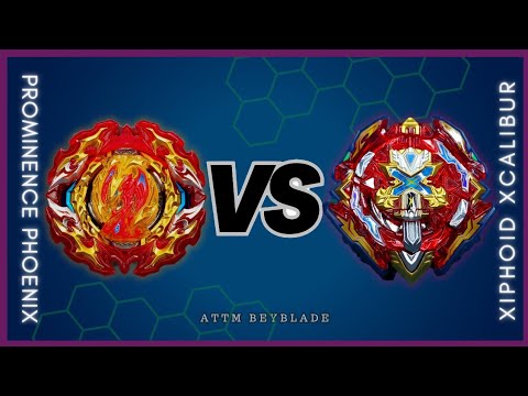 PROMINENCE PHOENIX.Tp.MUn-10 vs XIPHOID XCALIBUR.Xn.Sw’-1 | ON REAL LIFE BEYBLADE STADIUM