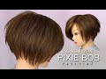 Pixie bob haircut tutorial free hand technique