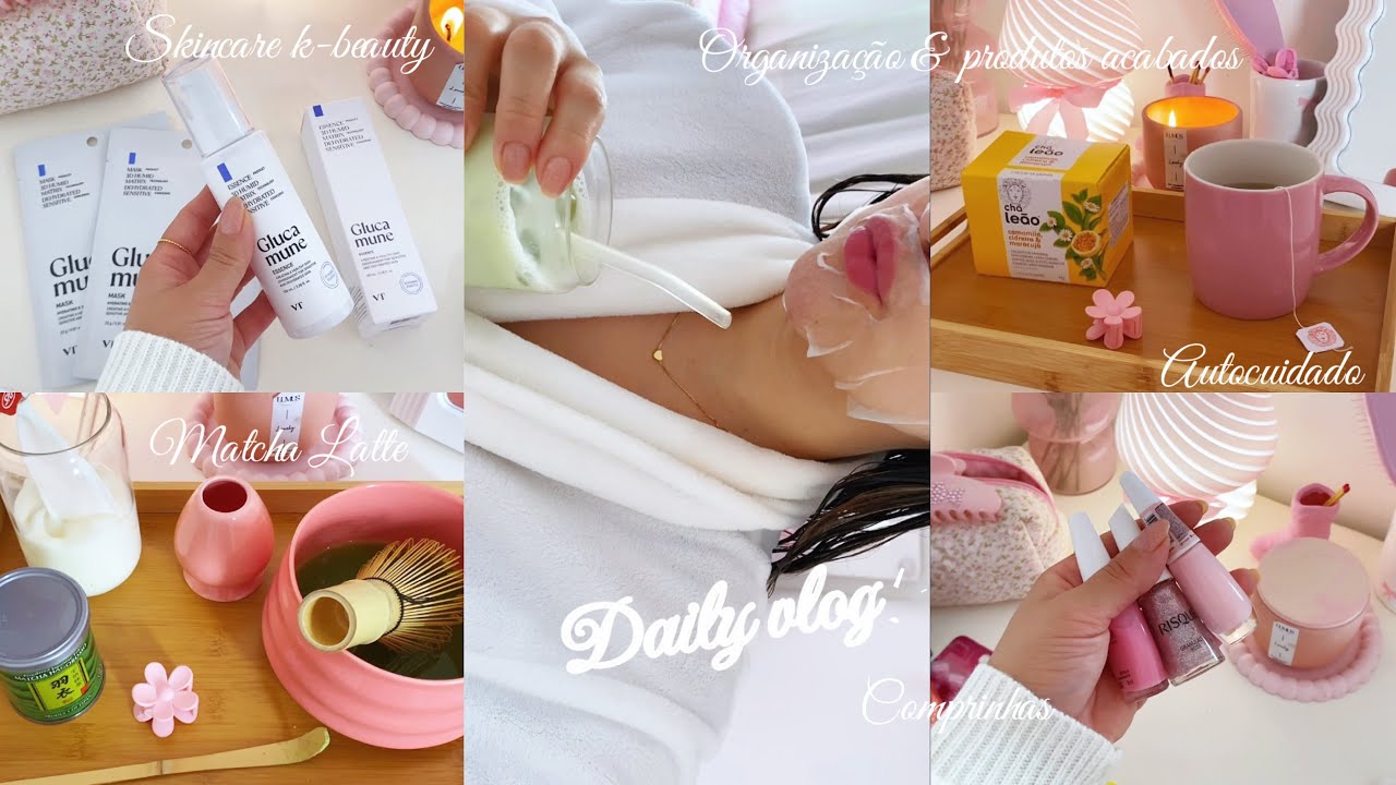 VLOG 🎀 Comprinhas , organizando produtos de beleza, produtos acabados, matcha latte , autocuidado