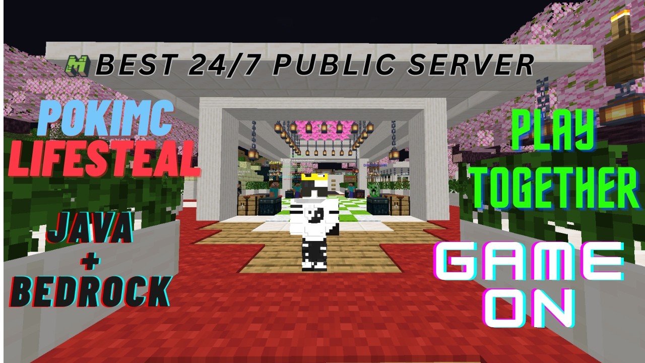 BEST MINECRAFT PUBLIC SERVER 24/7 🔥 | POKIMC JAVA + BEDROCK SERVER # ...