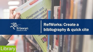 RefWorks:  Quick cite & bibliographies