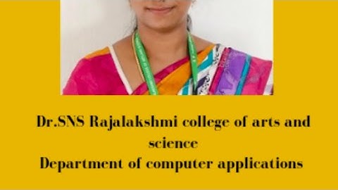 Ms S LALITHA l Assistant professor l Computer Applications l