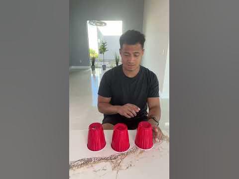 Man does cup magic trick #Shorts 