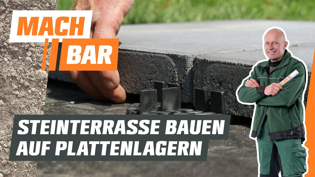 Terrassenplatten verlegen auf Plattenlagern