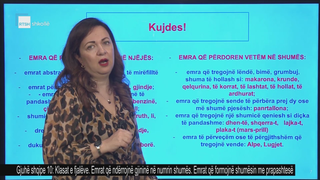 Gjuhë shqipe 10 - Klasat e fjalëve: Emat që ndërrojnë gjini në numrin shumës.