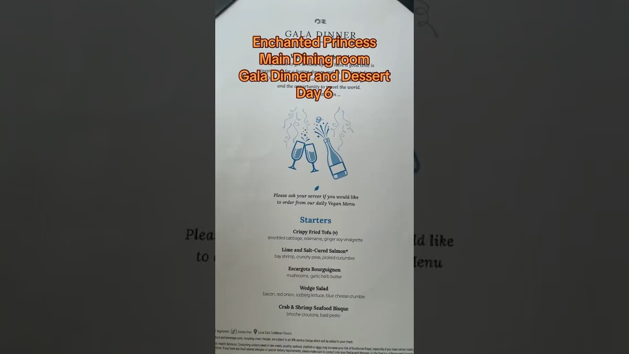 Enchanted Princess Gala Dinner and Dessert in Main Dining room