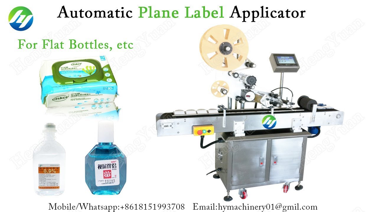 Automatic Plane Label Applicator for Flat Bottle Single Face Labeling ...